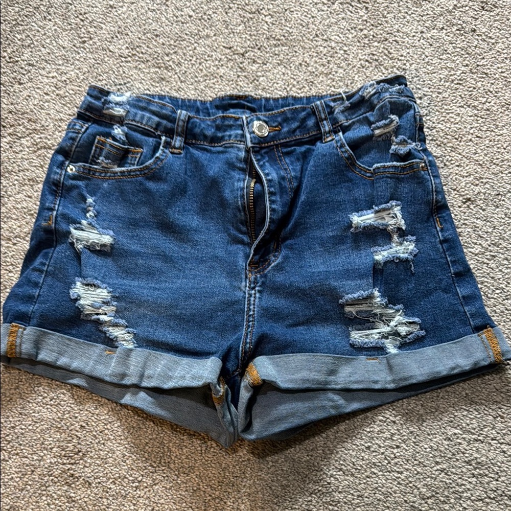 Distressed Denim Women Shorts